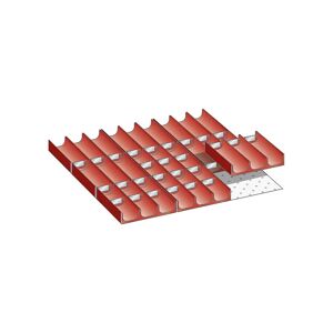 LISTA Schubladeneinteilungs-Set, Mulden, rot, für Fronthöhe 50 mm, 39-teilig