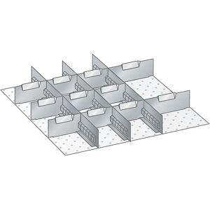 LISTA Schubladeneinteilungs-Set, 3 Schlitzwände, 11 Trennbleche, für Fronthöhe 150 mm