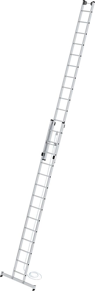 MUNK Anlegeleiter höhenverstellbar Seilzugleiter, 2-teilig mit nivello®-Traverse 2 x 14 Sprossen