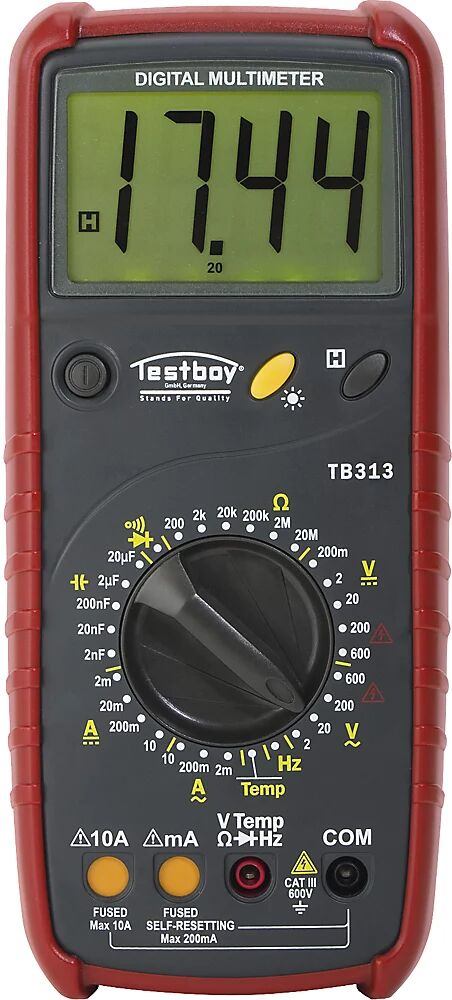 Digital-Multimeter HxBxT 38 x 200 x 89 mm mit Messbereichschutz