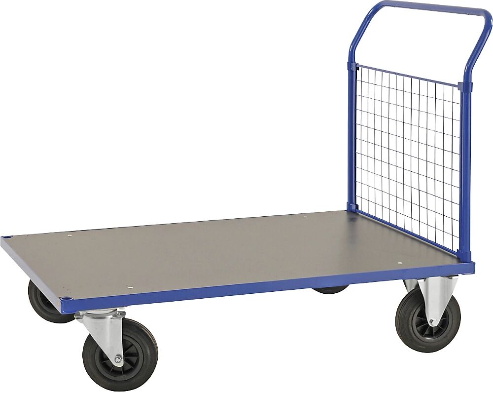 Kongamek Gitter-Plattformwagen KM232 1 Stirnwand LxB 1083 x 700 mm, 2 Lenkrollen mit Stopp, 2 Bockrollen