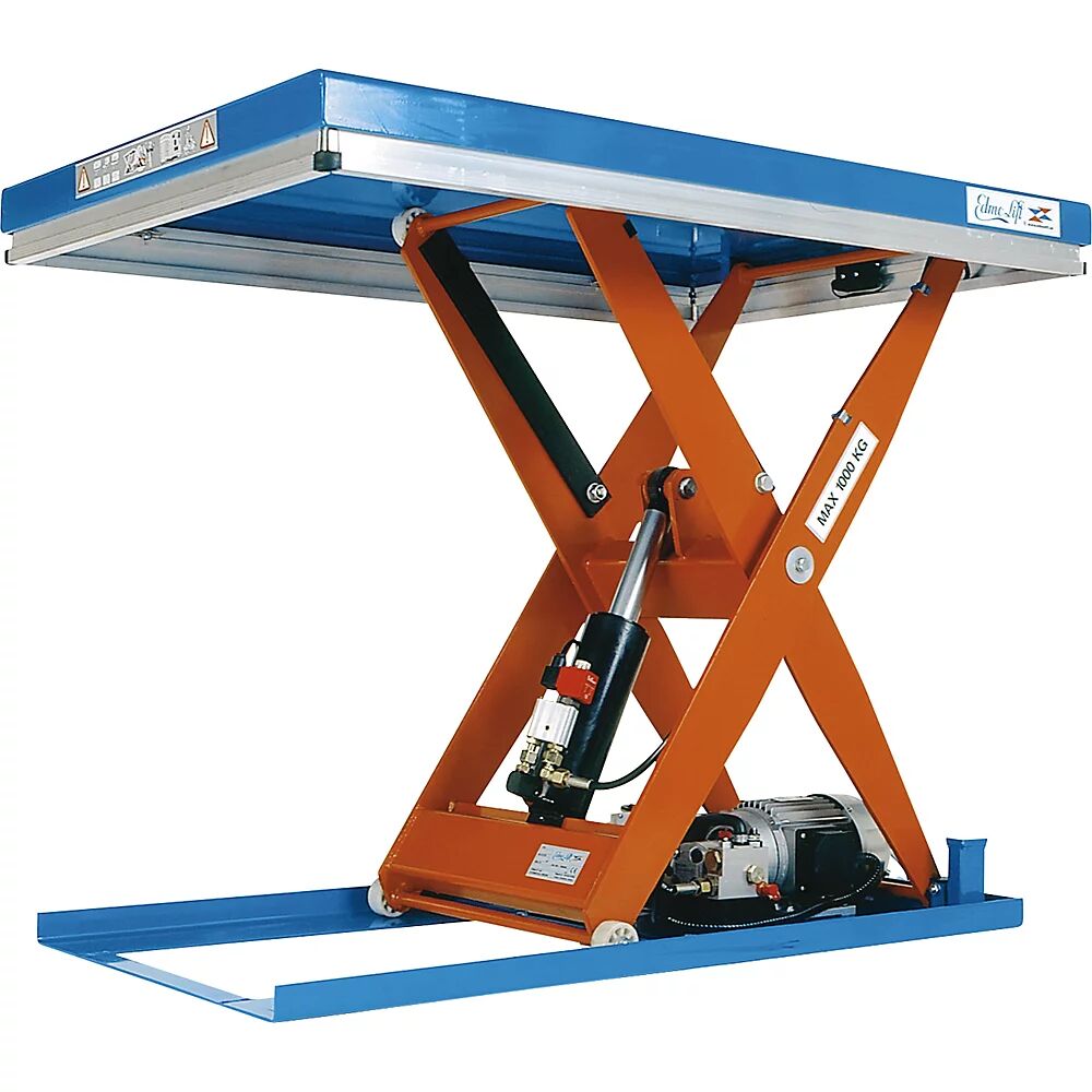 Edmolift Kompakt-Hubtisch, stationär Tragfähigkeit 1000 kg Plattform LxB 1200 x 800 mm, Nutzhub 820 mm