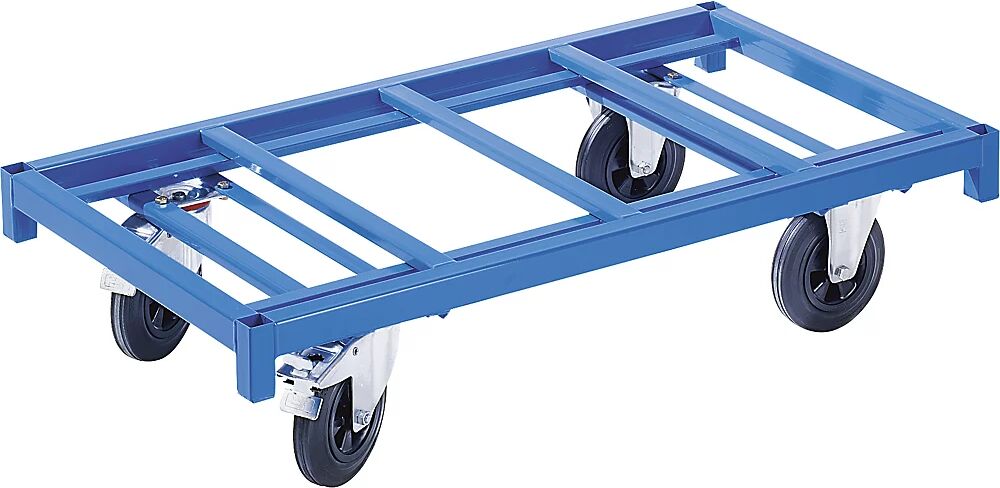 EUROKRAFTpro Plattformwagen MODULAR Tragfähigkeit 500 kg Ladefläche 1550 x 800 mm, 2 Lenkrollen mit Doppelstopp, 2 Bockrollen