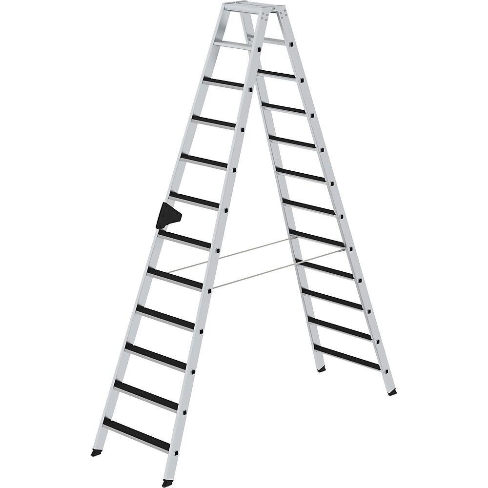 MUNK Stufen-Stehleiter CLIP-STEP beidseitig begehbar, geriffelt 2 x 12 Stufen
