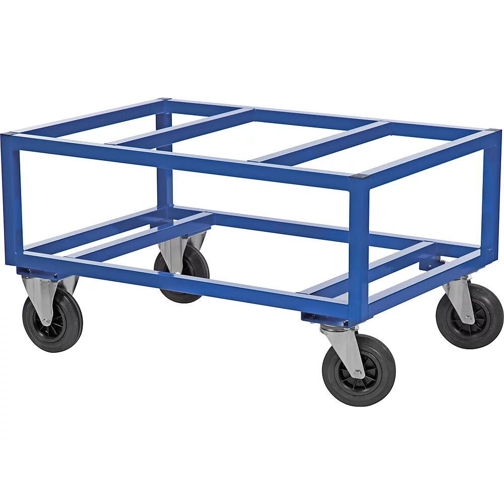 Kongamek Paletten-Fahrgestell KM221 LxBxH 1200 x 800 x 650 mm blau, 2 Lenk- und 2 Bockrollen, ab 5 Stk