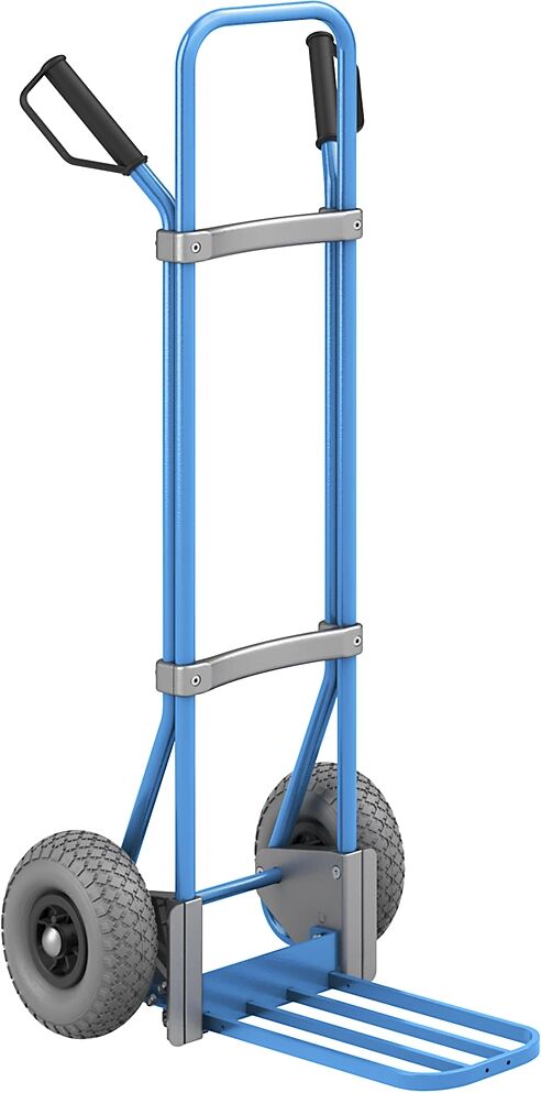 EUROKRAFTpro Sackkarre, blau Paketschaufel-BxT 430 x 250 mm, blau PU-Bereifung