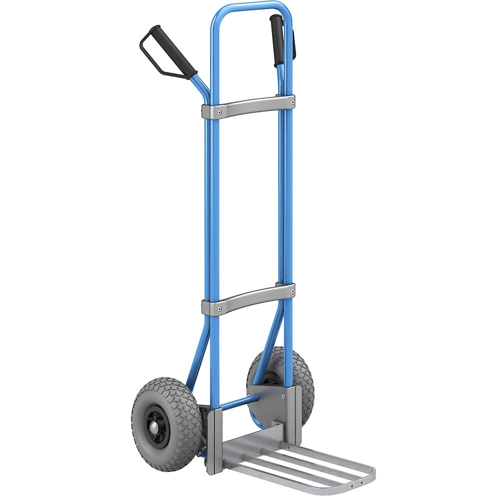 EUROKRAFTpro Sackkarre, blau Paketschaufel-BxT 430 x 250 mm, verzinkt PU-Bereifung, ab 5 Stk