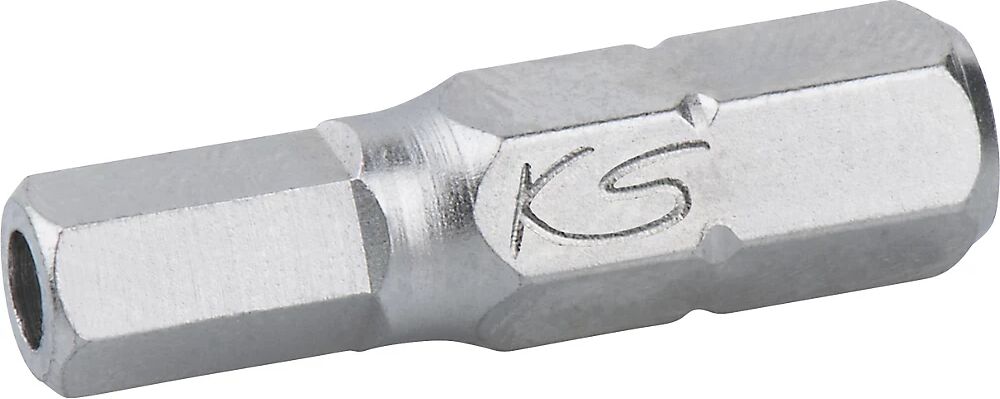 KS Tools 1/4'' Bit Innensechskant mit Stirnlochbohrung Zollmaße, VE 5 Stk 1/4''