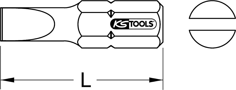 KS Tools 1/4'' TORSIONpower Bit, Länge 25 mm Schlitz, VE 5 Stk 6 mm