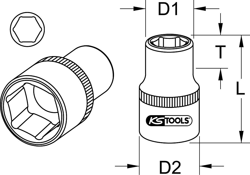 KS Tools 1/2'' CHROMEplus Sechskant-Stecknuss metrisch 31 mm