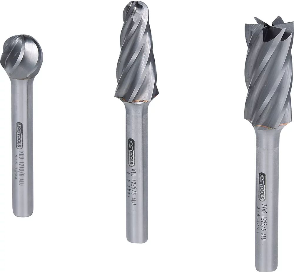 KS Tools Frässtift-Satz, 3-tlg Hartmetall silber