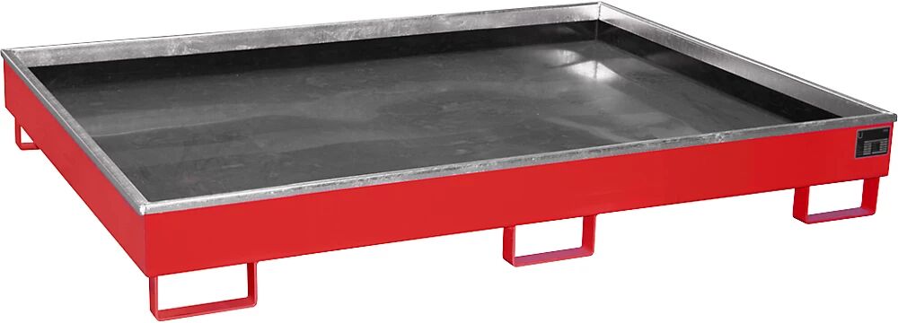 EUROKRAFTpro Regal-Bodenwanne PE-Einsatz, 240 l LxBxH 1765 x 1315 x 255 mm, rot, ab 3 Stk