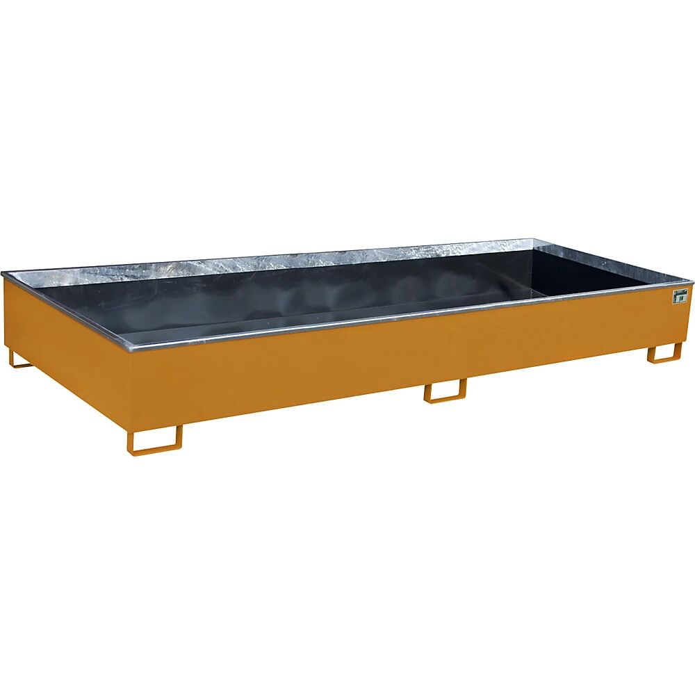 EUROKRAFTpro Regal-Bodenwanne PE-Einsatz, 1000 l LxBxH 3265 x 1315 x 385 mm, orange