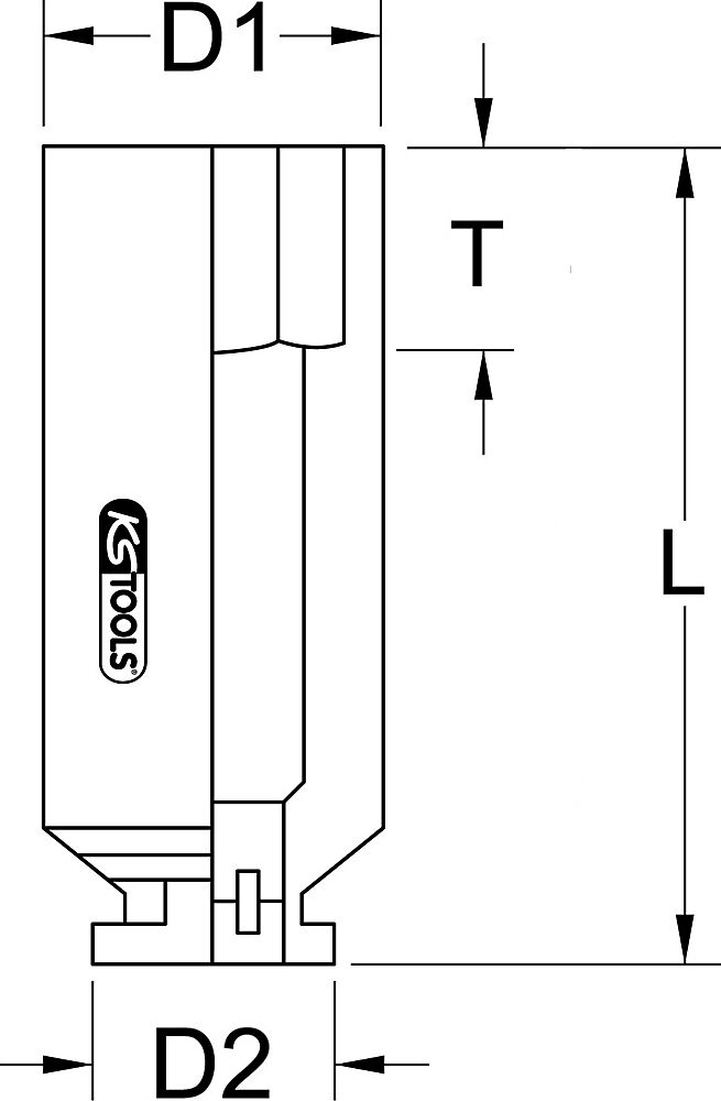 KS Tools 1'' Kraft-Stecknuss lang Sechskant 29 mm