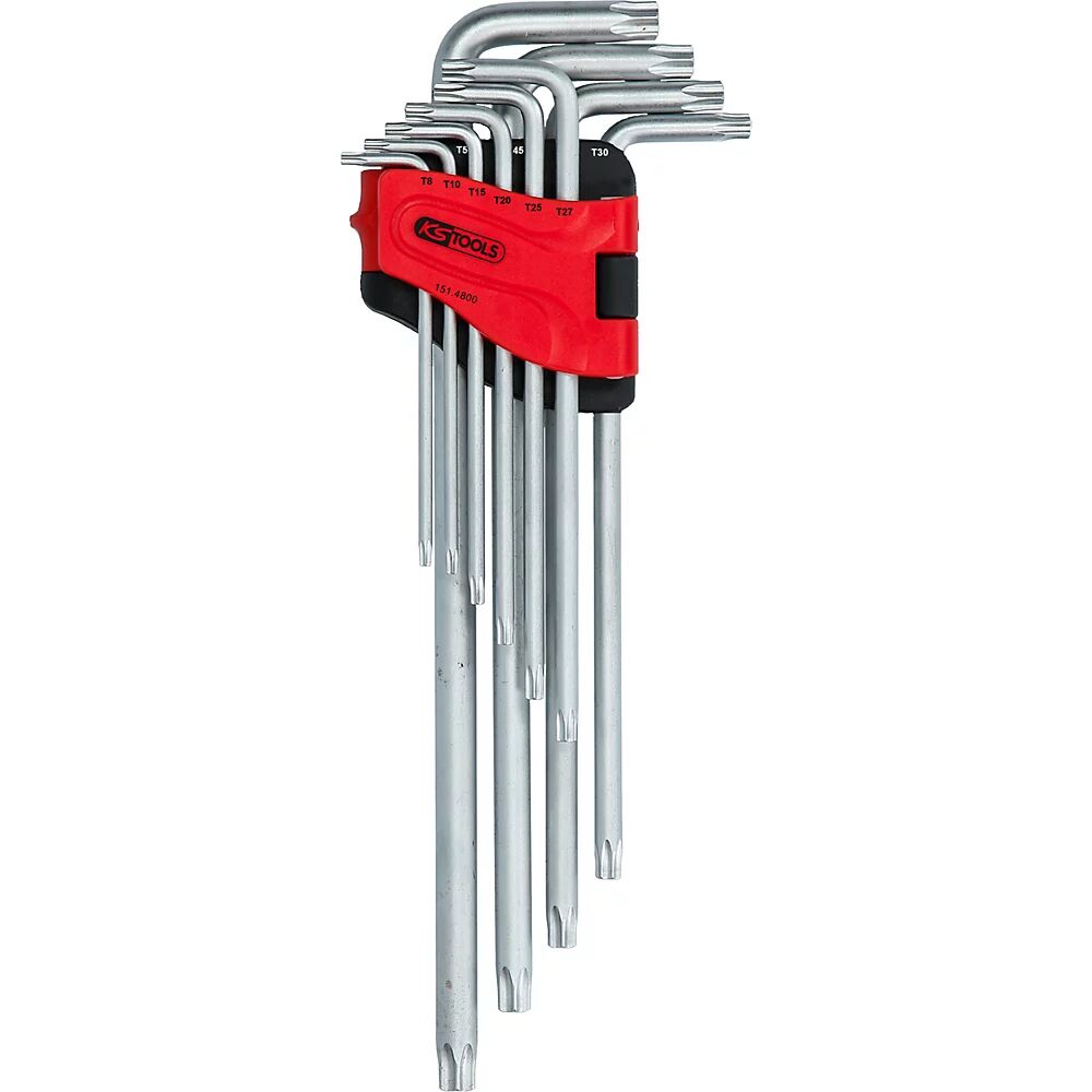 KS Tools Winkelstiftschlüssel-Satz XL Torx mit Stirnlochbohrung 10 Teile