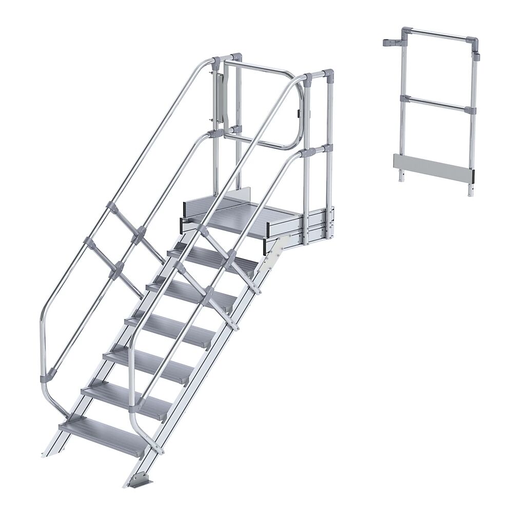 MUNK Industrie-Laufsteganlage Treppenmodul 7 Stufen inkl. Plattform