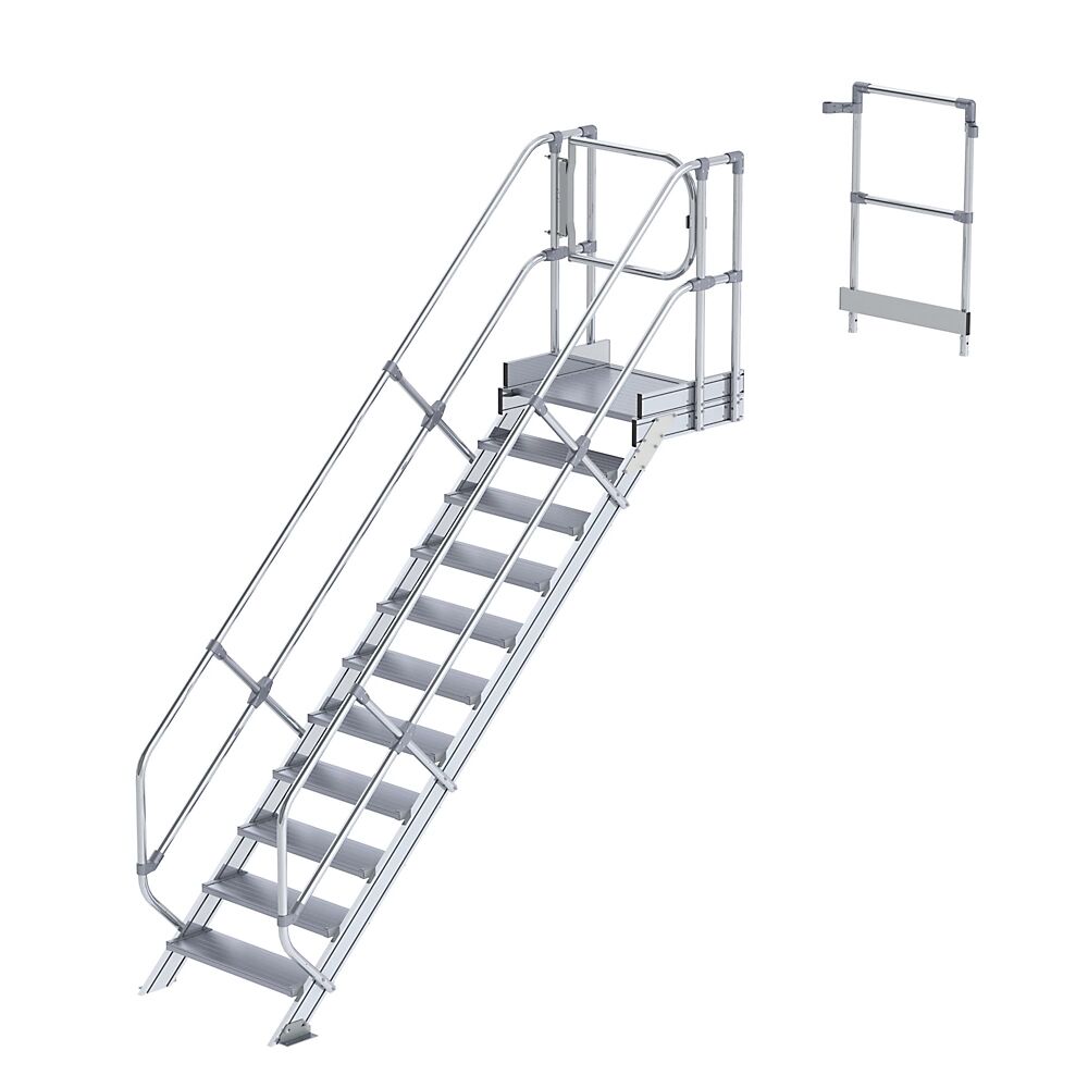 MUNK Industrie-Laufsteganlage Treppenmodul 11 Stufen inkl. Plattform