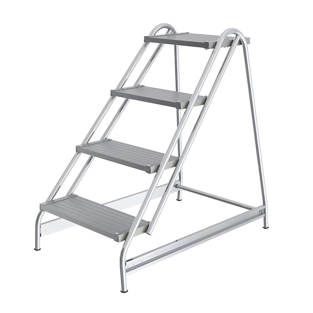 Aluminium-Arbeitspodest Stufen aus geriffeltem Aluminium, einseitig begehbar 4 Stufen