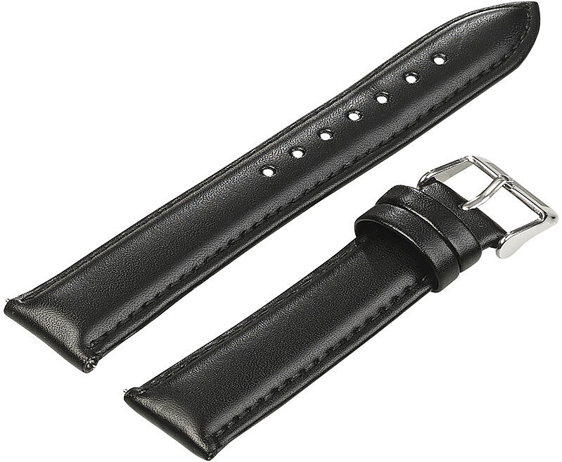 newgen medicals Armband für Uhren mit 20-mm-Steg, Kunstleder schwarz