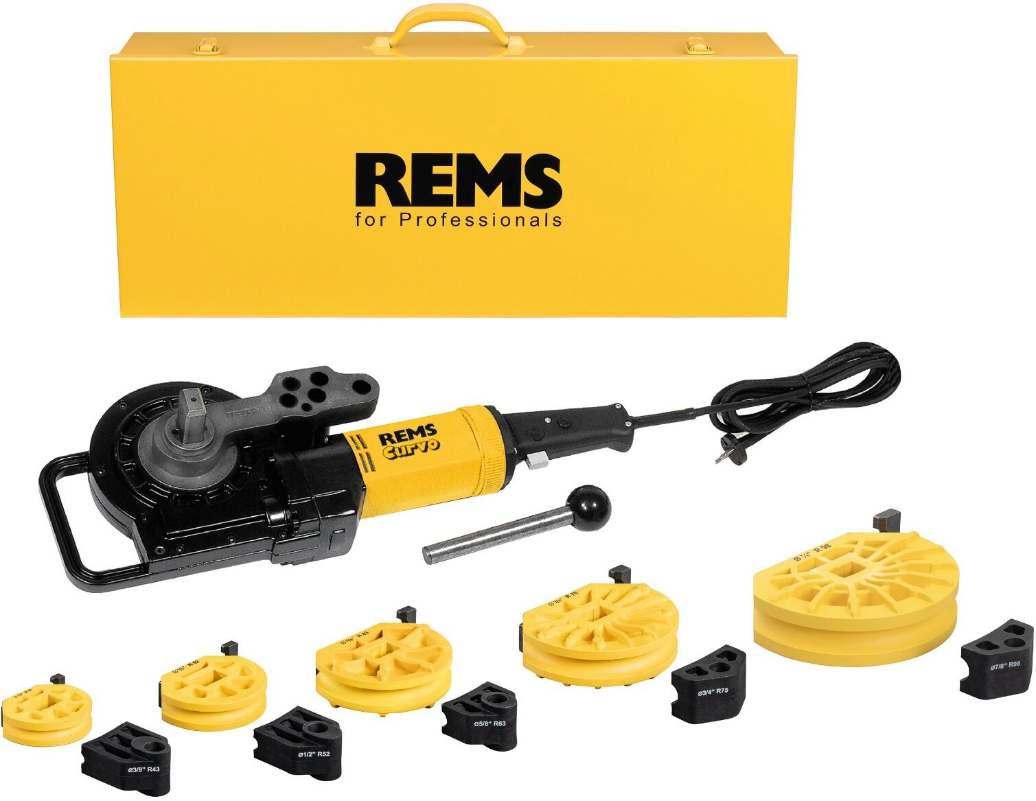 Rems 580024 Curvo Set 3/8-1/2-5/8-3/4-7/8" Elektrischer Rohrbieger