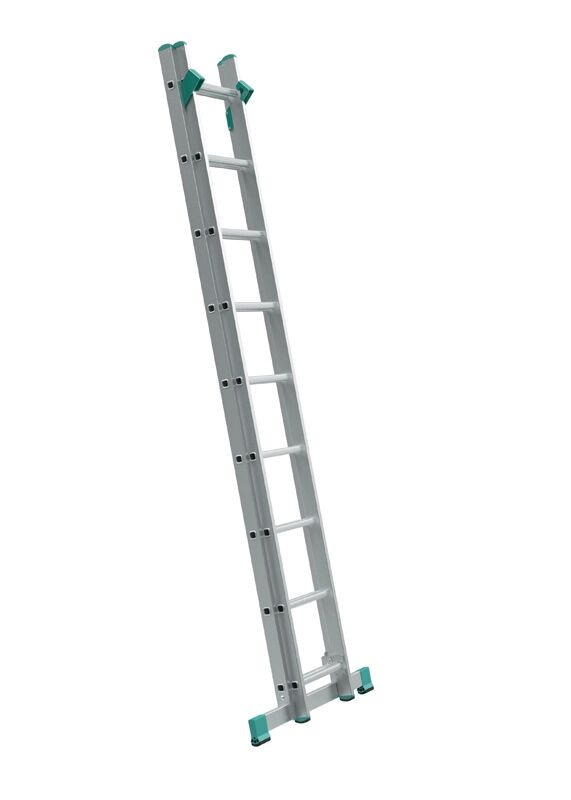ALVE Hliníkový dvoudílný žebřík alve eurostyl s úpravou na schody, 2x11