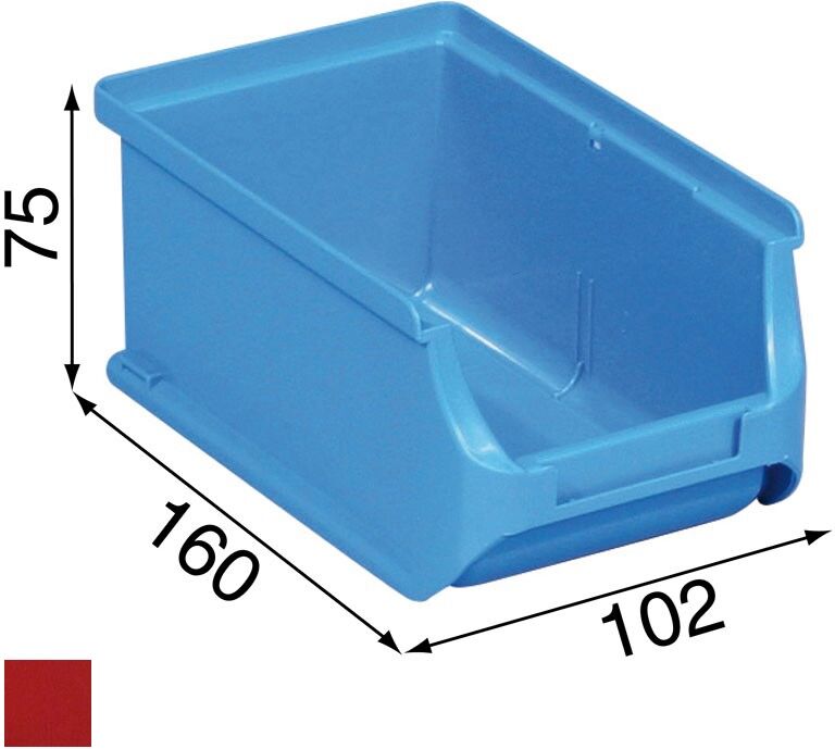 Allit Plastové boxy plus 2, 102 x 160 x 75 mm, červené, 24 ks