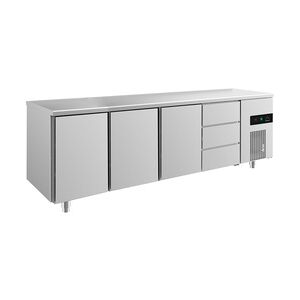 Gastro Kühltisch 3 Türen 3 Schubladen Umluftkühlung 2330x700x850mm -2/+8°C  632l