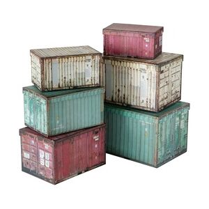 B. F. 6tlg Set Geschenkboxen Container rot, grün & weiß - 2008463