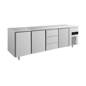 Gastro Kühltisch 3 Türen 3 Schubladen Umluftkühlung 2330x700x850mm 632l -2/+8°C