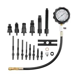 VEVOR Kompressionsmesser Kompressionstester Kompressionsprüfer Testgerät Kompressionsmessgerät mit einem 80-mm-Manometer 0–1000 PSI und 0–70 bar Verdichtungsmesser inkl. 4x Adapter