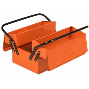 Metall-Werkzeugkasten mit drei Fächern und Verriegelungsmöglichkeit, 275 mm x 210 mm x 535 mm, orange, 5 Fächer - Bahco