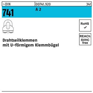 Drahtseilklemme DIN 741 U-förmig 3 MM / M 4 A 2