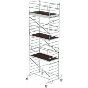 Rollgerüst 1,35 x 2,45 m mit Fahrbalken & Doppel-Plattform Plattformhöhe 6,45 m - Günzburger Steigtechnik