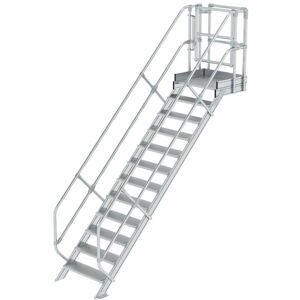 Günzburger Steigtechnik - Treppen-Modul Aluminium geriffelt 12 Stufen