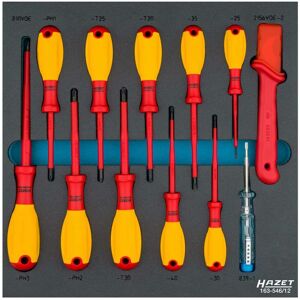 Hazet Schraubendreher Satz, schutzisoliert, Kreuzschlitz Profil PH, Innen TORX Profil, Schlitz Profil, 0.4 x 2.5 - 0.8 x 4, PH1 - PH2, T20 - T30, Anza