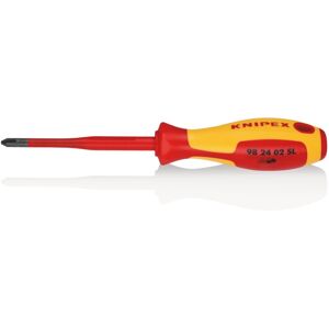 Knipex - 98 24 02 sl Schraubendreher (Slim) für Kreuzschlitzschrauben Phillips® isolierender Mehrkomponenten-Griff, VDE-geprüft brüniert 212 mm