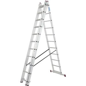 KRAUSE SYSTEMS Krause Corda Alu Vielzweckleiter Sprossenleiter 3 x 11 Tritte Sprossen l 645 cm