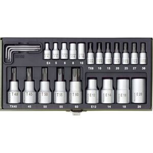 Industrial Steckschlüssel-Bit-Einsatz-Set 1/4 (6.3 mm), 1/2 (12.5 mm) 24teilig 23 102 - Proxxon