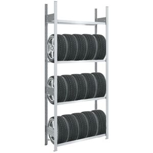 PROREGAL - QUALITÄTSREGALE MADE IN GERMANY Reifenregal tire pro Made in Germany HxBxT 250x100x43cm 4 Ebenen 150kg Fachlast Bis zu 5 Reifen pro Ebene Verzinkt - Verzinkt