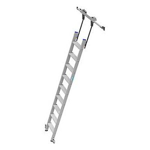 KRAUSE Stufen-Regalleiter, aluminium, fahrbar, 9 Stufen