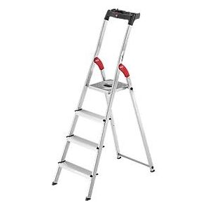 Stufen-Stehleiter Hailo L60 StandardLine, EN 131, mit Multifunktionsschale & Gelenkschutz, bis 150 kg, 4 Stufen