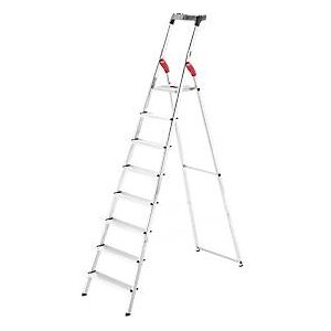 Stufen-Stehleiter Hailo L60 StandardLine, EN 131, mit Multifunktionsschale & Gelenkschutz, bis 150 kg, 8 Stufen