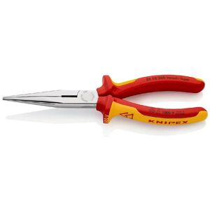 Knipex® - Flachrundzange Mit Schneide (Storchschnabelzange) Verchromt, Isoliert Mit Mehrkomponenten-Hüllen, Vde-Geprüft 200 Mm 2616200