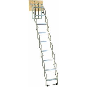 Dolle alu-fix Bodentreppe Scherentreppe mit 10 Stufen und Stirnbrett 246-273cm Raumhöhe