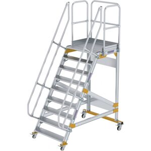 Munk Günzburger Steigtechnik MUNK Plattformtreppe fahrbar 60° Stufenbreite 1000mm 9 Stufen