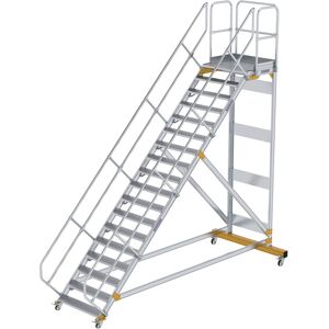 Munk Günzburger Steigtechnik MUNK Plattformtreppe fahrbar 45° Stufenbreite 1000mm 18 Stufen