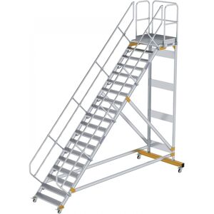 Munk Günzburger Steigtechnik MUNK Plattformtreppe fahrbar 45° Stufenbreite 1000mm 19 Stufen