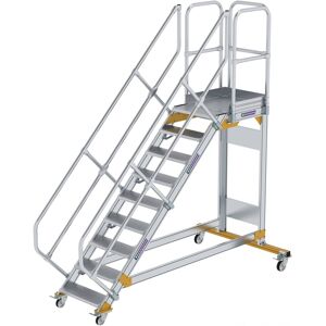 Munk Günzburger Steigtechnik MUNK Plattformtreppe fahrbar 45° Stufenbreite 600mm 9 Stufen