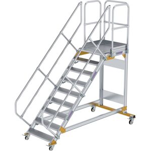 Munk Günzburger Steigtechnik MUNK Plattformtreppe fahrbar 45° Stufenbreite 800mm 9 Stufen