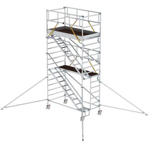 Munk Günzburger Steigtechnik MUNK Rollgerüst SG mit Schrägaufstiegen 1,35x2,45m und Ausleger 6,47m AH